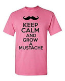 Keep Calm And Grow A Mustache Funny Novelty Statement Graphics Adult T-Shirt Tee