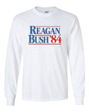 Long Sleeve Adult T-Shirt Reagan Bush '84 Election Politics Poster Funny Parody