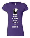 Junior Keep Calm And Take A Selfie Flash Phone Camera Pics Funny DT T-Shirt Tee