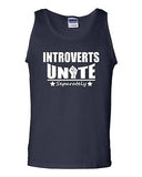 Introverts Unite Separately Geek Funny Novelty Statement Graphics Adult Tank Top