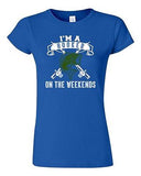 Junior I'm A Hooker On The Weekends Fishing Fish Girl Funny Humor DT T-Shirt Tee