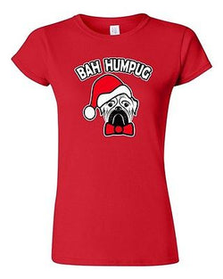 Junior Bah Humpug Funny Christmas Cute Dog Pets Xmas Santa Hat DT T-Shirt Tee