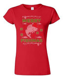 Junior Merry Fishmas Fish Santa Hook Fishing Hat Ugly Christmas DT T-Shirt Tee