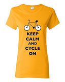 Ladies Keep Calm And Cycle On Cycling Bike Bicycle Ride Funny DT T-Shirt Tee