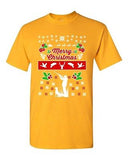 Merry Christmas Hunting Dog Animals Ugly Christmas Sweater DT Adult T-Shirt Tee