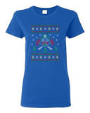 Ladies Firefighter Hero Ugly Christmas Sweater Fire Firemen Funny DT T-Shirt Tee