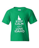 Keep Calm And Love Idaho State Novelty Statement Youth Kids T-Shirt Tee