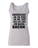 Junior Exercise Eggs Are Sides For Bacon Breakfast Graphic Humor Tank Top