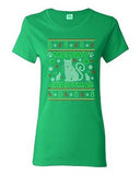 Ladies Meowy Cat Animals Kitten Pet Ugly Christmas DT T-Shirt Tee