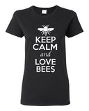Ladies Keep Calm And Love Bees Insects Honey Animal Lover Funny T-Shirt Tee