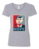V-Neck Ladies Donald Trump Nope 2016 Vote for President Campaign T-Shirt Tee