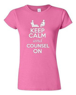 Junior Keep Calm and Counsel On Novelty Therapy Psychology Graphic T-Shirt Tee