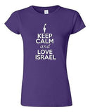 Junior Keep Calm And Love Israel Country Nation Patriotic Novelty T-Shirt Tee