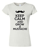 Junior Keep Calm And Grow A Mustache Funny Novelty Statement T-Shirt Tee