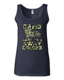 Junior Camo America's Away Colors USA Patriotic Country Sleeveless DT Tank Tops
