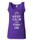 Junior Keep Calm And Fish On Water Fishing Novelty Statement Tank Top