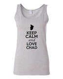 Junior Keep Calm And Love Chad Country Nation Patriotic Sleeveless Tank Top