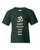 Keep Calm And Say Om Hindu Sanskrit Symbol Religion DT Youth Kids T-Shirt Tee