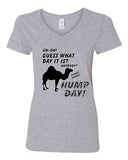 V-Neck Ladies Guess What Day Is It? Hump Day Whoo Whoo Funny Humor T-Shirt Tee