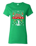 Ladies Merry Christmas Hunting Hunt Dog Animals Ugly Christmas DT T-Shirt Tee