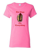 Ladies Hot Dogs Fix Everything Hotdog Sausage Sandwich Snack Food DT T-Shirt Tee