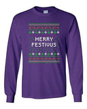 Long Sleeve Adult T-Shirt Merry Festivus Ugly Christmas Season Parody Funny DT