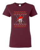 Ladies Bling Santa Sweater Music Cellphone Ugly Christmas Funny DT T-Shirt Tee