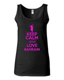 Junior Keep Calm And Love Bahrain Country Nation Patriotic Sleeveless Tank Top