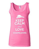 Junior Keep Calm And Love Chameleons Reptiles Animal Lover Sleeveless Tank Tops