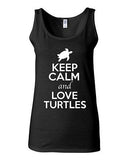 Junior Keep Calm And Love Turtles Tortoise Sea Animal Lover Sleeveless Tank Tops