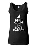 Junior Keep Calm And Love Rabbits Bunny Pet Animal Lover Sleeveless Tank Tops