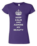 Junior Keep Calm And Admire My Beauty Beautiful Crown Queen Funny DT T-Shirt Tee