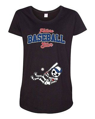 Future Baseball Star Chicago Cubs Baby Sports Team Ball Maternity DT T-Shirt Tee