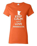Ladies Keep Calm And Love Minnesota Country People Nation Patriotic T-Shirt Tee
