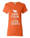 Ladies Keep Calm And Love Goats Billy Goat Kid Animal Lover Funny T-Shirt Tee