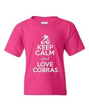 Keep Calm And Love Cobras King Snake Venom Animal Lover Youth Kids T-Shirt Tee