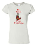 Junior Hot Sauce Fixes Everything Chili Pepper Spicy DT Novelty T-Shirt Tee