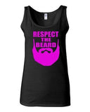 Junior Respect The Beard Funny Humor Novelty Statement Graphics Tank Top