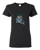 Ladies Zombie Narwhal Undead Horn Fish Monster Animals Horror DT T-Shirt Tee