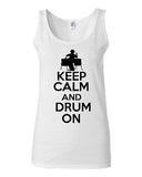 Junior Keep Calm And Drum On Percussion Musician Novelty Statement Tank Top