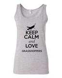 Junior Keep Calm And Love Grasshoppers Insects Animal Lover Sleeveless Tank Tops