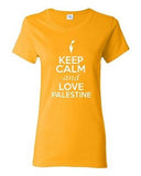 Ladies Keep Calm And Love Palestine Country Nation Patriotic Novelty T-Shirt Tee