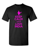 Keep Calm And Love India Country Patriotic Novelty Adult T-Shirt Tee