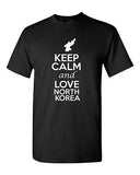 Keep Calm And Love North Korea Country Patriotic Novelty Adult T-Shirt Tee