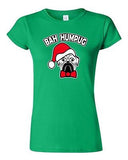 Junior Bah Humpug Funny Christmas Cute Dog Pets Xmas Santa Hat DT T-Shirt Tee