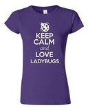Junior Keep Calm And Love Ladybugs Insect Beetles Animal Lover Humor T-Shirt Tee
