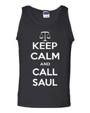 Keep Calm And Call Saul Lawyer Humor Novelty Statement Graphics Adult Tank Top