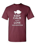 Keep Calm And Love Kazakhstan Country Nation Patriotic Novelty Adult T-Shirt Tee