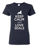 Ladies Keep Calm And Love Seals Sea Lion Animal Lover Wild Funny T-Shirt Tee
