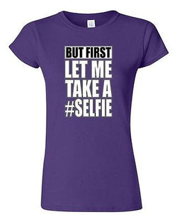 Junior But First Let Me Take A Selfie Photo Camera Funny Humor DT T-Shirt Tee